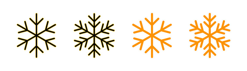 Snow icon set for web and mobile app. snowflake sign and symbol