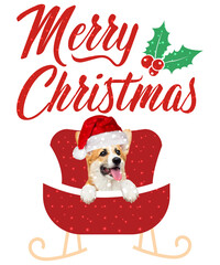 Dog Breeds Merry Christmas Design for the Holiday Season! Christmas Funny Dog T-shirt Design. 