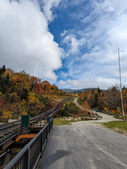 Train track through the mountains 