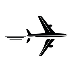 Fototapeta na wymiar Drawn airplane on white background