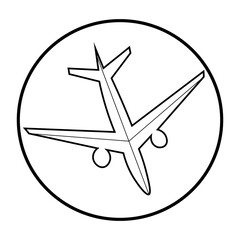 Drawn airplane on white background