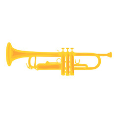 Obraz premium Golden trumpet on white background