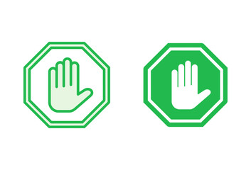 Obraz premium Stop icon set. stop road sign. hand stop icon vector