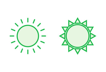 Sun icon set. Brightness Icon vector