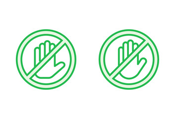 Stop icon set. stop road sign. hand stop icon vector