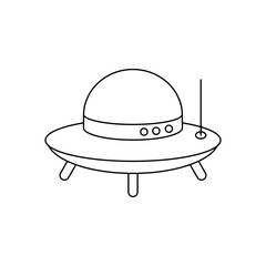 Flying saucer on white background