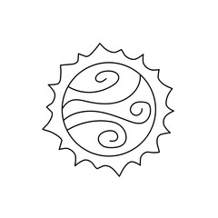 Icon of sun on white background
