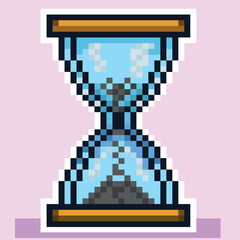 Fototapeta premium hourglass pixel art,time counting vector pixel art
