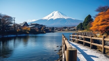 countryside road japan in autumn season. 