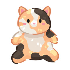 Cute cat toy on white background