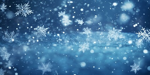 Fototapeta premium christmas snowy winter snowflakes falling background cinematic