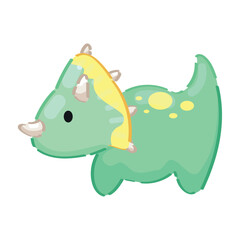 Cute dinosaur toy on white background