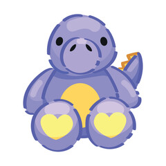 Cute dinosaur toy on white background