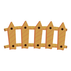 Wooden fence on white background