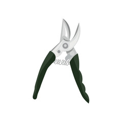 Gardener's pruner on white background