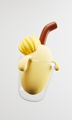 Refreshing and colourful healthy juice .3d illustration.