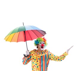 Funny clown isolated on white background