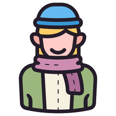 woman warm clothes icon