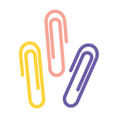 Obraz premium Paper clips on white background