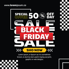 black friday social media template for giveaways and big discount sales