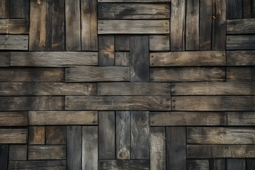 wooden deck planks, cross weave pattern