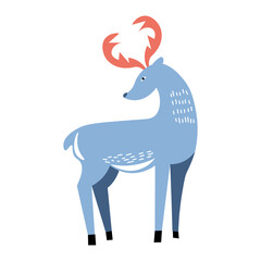 Christmas reindeer on white background