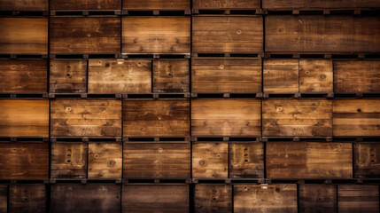 Brown wooden box stacked background
