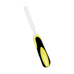 Carpenter's chisel on white background