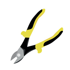 Side cutting pliers on white background