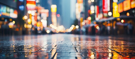 Shibuya Shopping Street s bokeh With copyspace for text