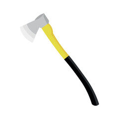 Drawn ax on white background