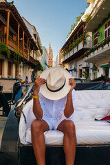 man on a panama hat in historical city tourist