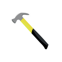 Drawn hammer on white background