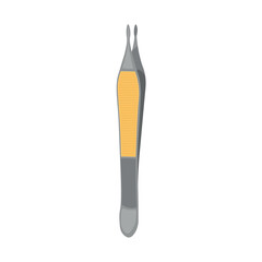 Dental tweezers on white background