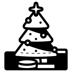 christmas tree with gifts icon
