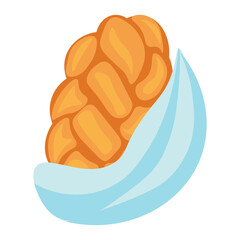 Challah bread on white background