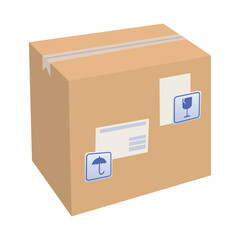 Packed parcel on white background