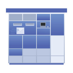 Post office boxes on white background