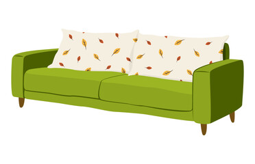 Stylish sofa on white background