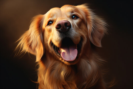 A Cinematic Masterpiece of a Playful Retriever- Dog- Capturing the Perfect Face and Mesmerizing Eyes in Highly Detailed 8K Digital Painting