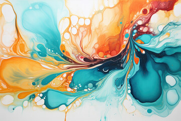 Abstract background of a colorful fluid art painting