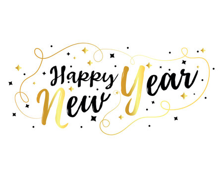 Text HAPPY NEW YEAR on white background