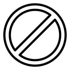 Block circle sign outline icon