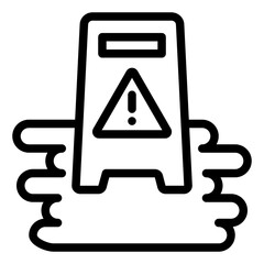 Wet Floor Caution outline icon