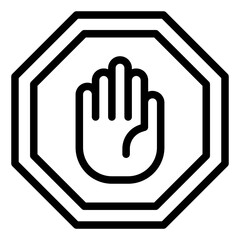 Block or Stop outline icon