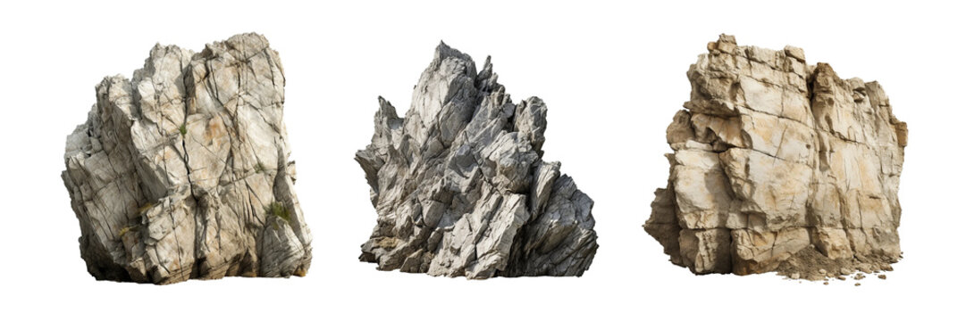 Crag, transparent background, isolated image, generative AI
