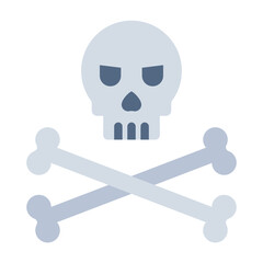 Skull Danger flat icon