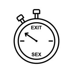 Pull-out contraception method on white background