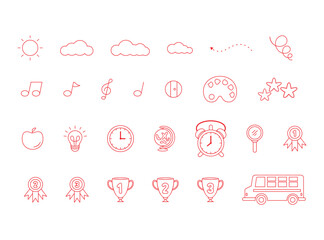 Simple vector line icon set collection of icons out style.