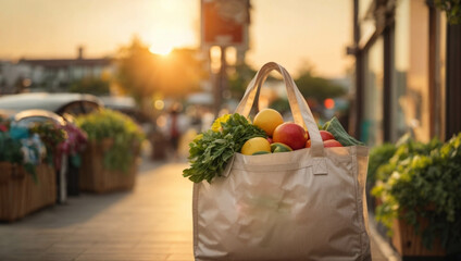 Sustainable lifestyles: reusable shopping bag focused on green behavior